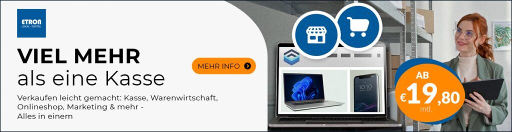 Werbebanner für ETRON onRetail
