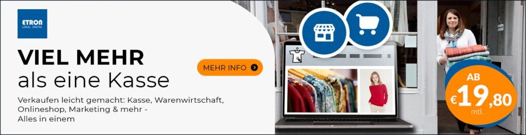Promotional banner for retail solutions